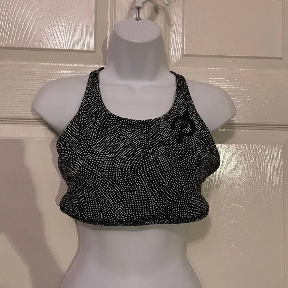 Lululemon X Peloton Size 10 Born To Be Wild High Neck Sports Bra Black White